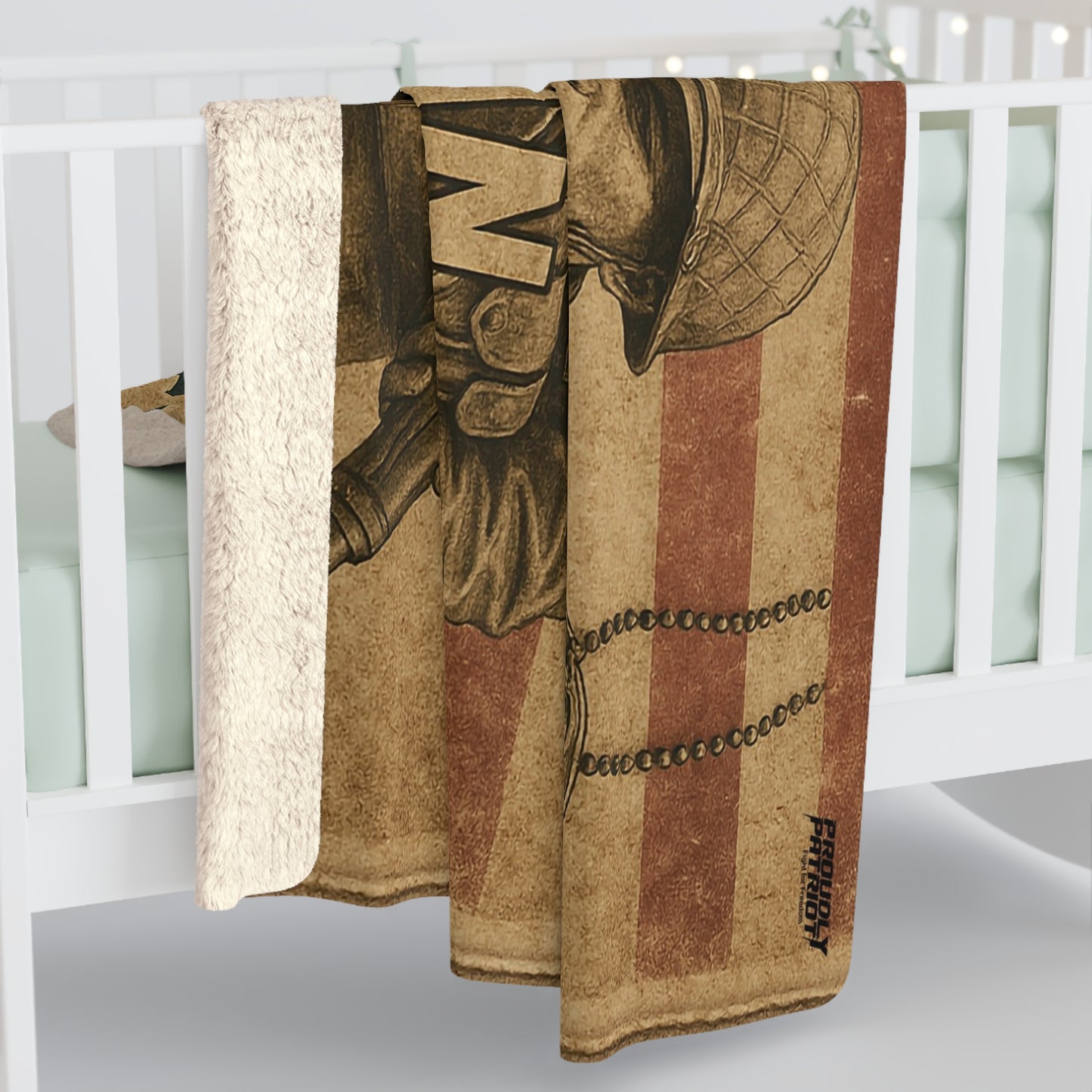 Patriotic Soldier Tribute Blanket Sherpa