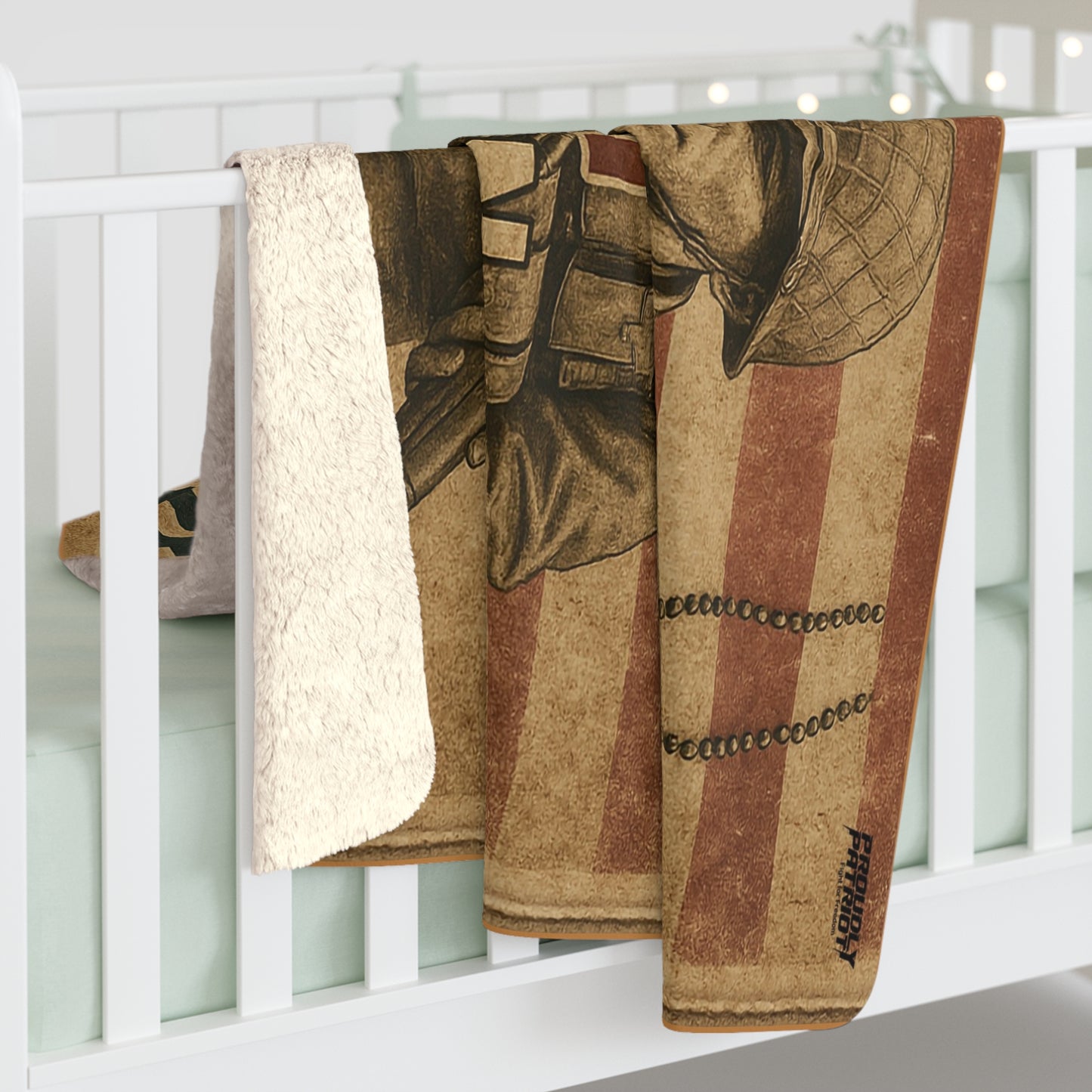 Patriotic Soldier Tribute Blanket Sherpa