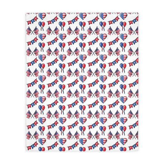 Heart USA Velveteen Blanket