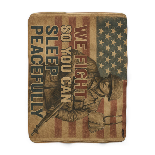 Patriotic Soldier Tribute Blanket Sherpa