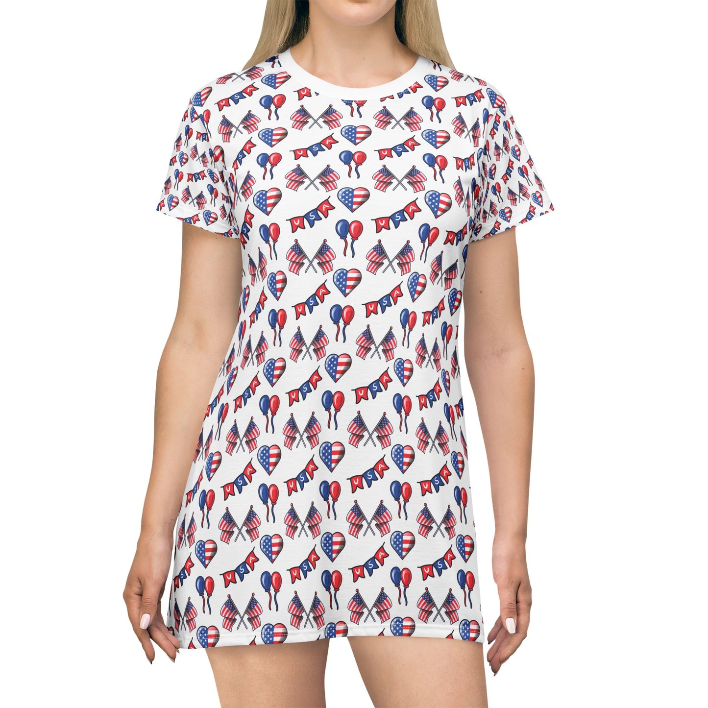 USA Hearts T-Shirt Dress