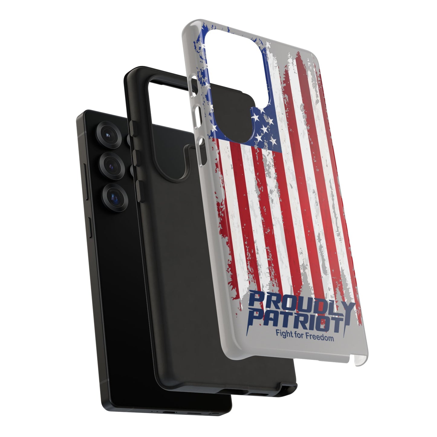 Distressed Flag Gray, Phone Case