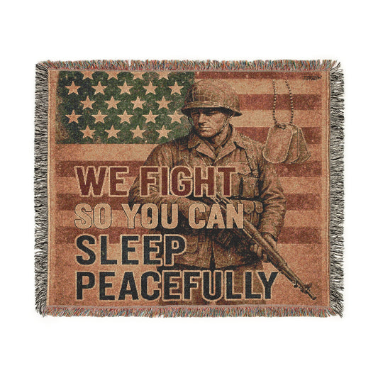 Patriotic Soldier Tribute Woven Blanket