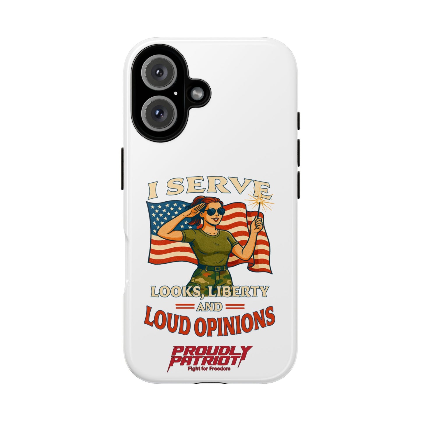 Patriotic Sass in Camo Class, Phone Case