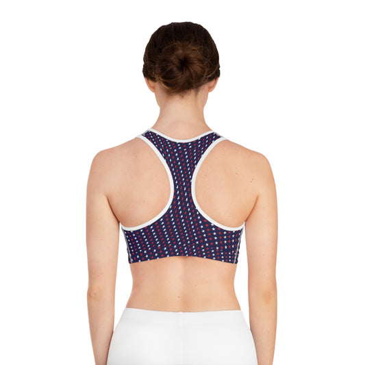 Patriotic Stars Sports Bra