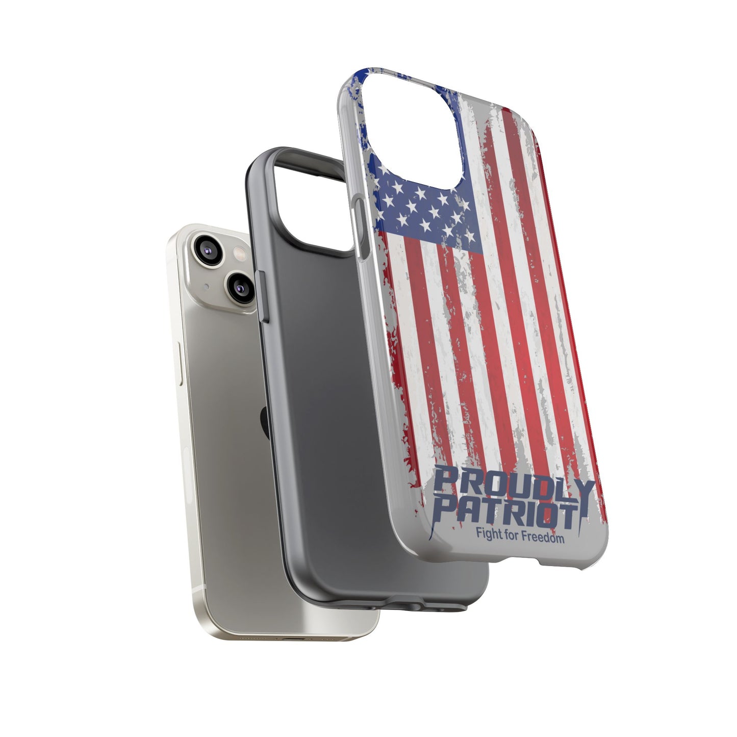 Distressed Flag Gray, Phone Case