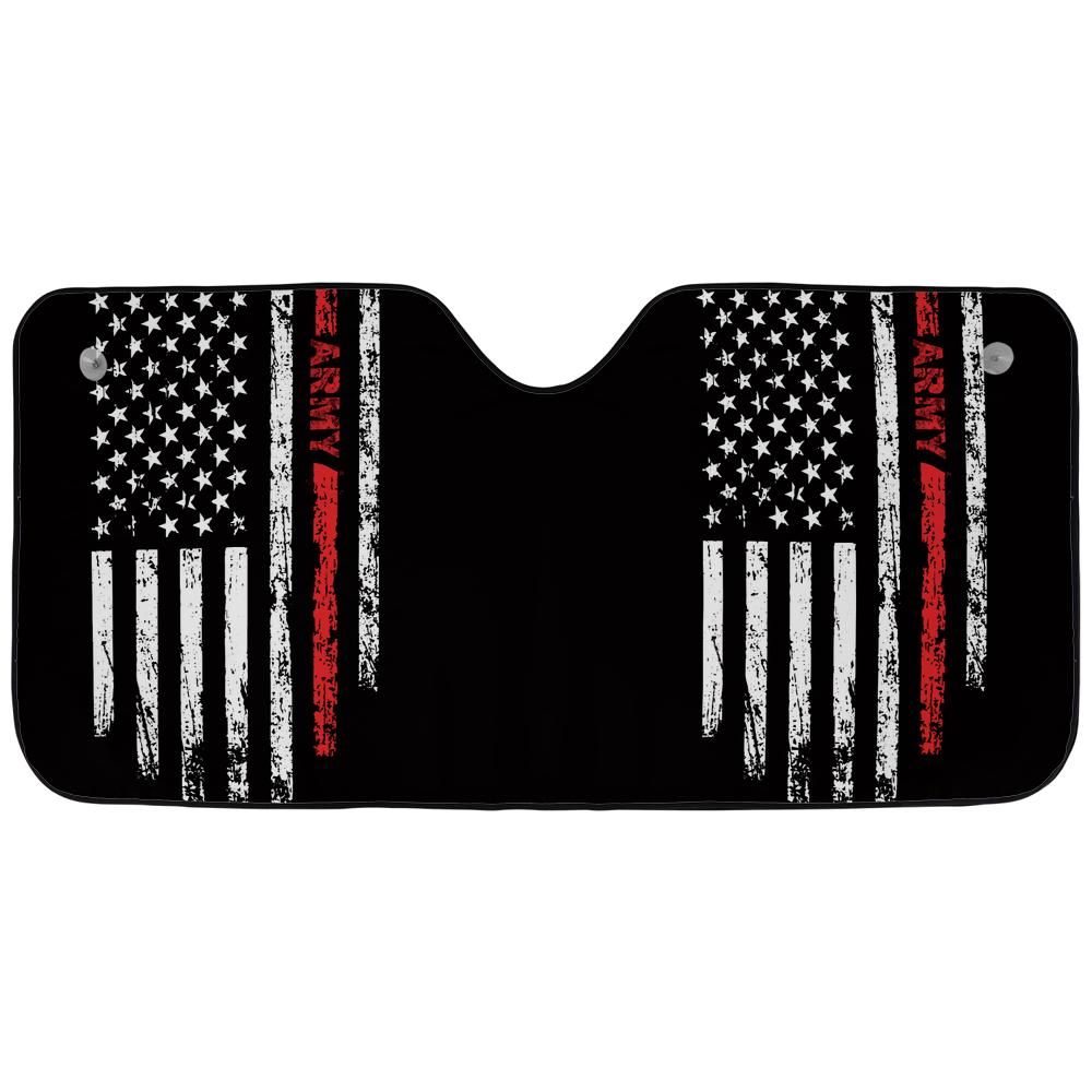 Army Tribute Auto Sun Shade – Distressed American Flag Design