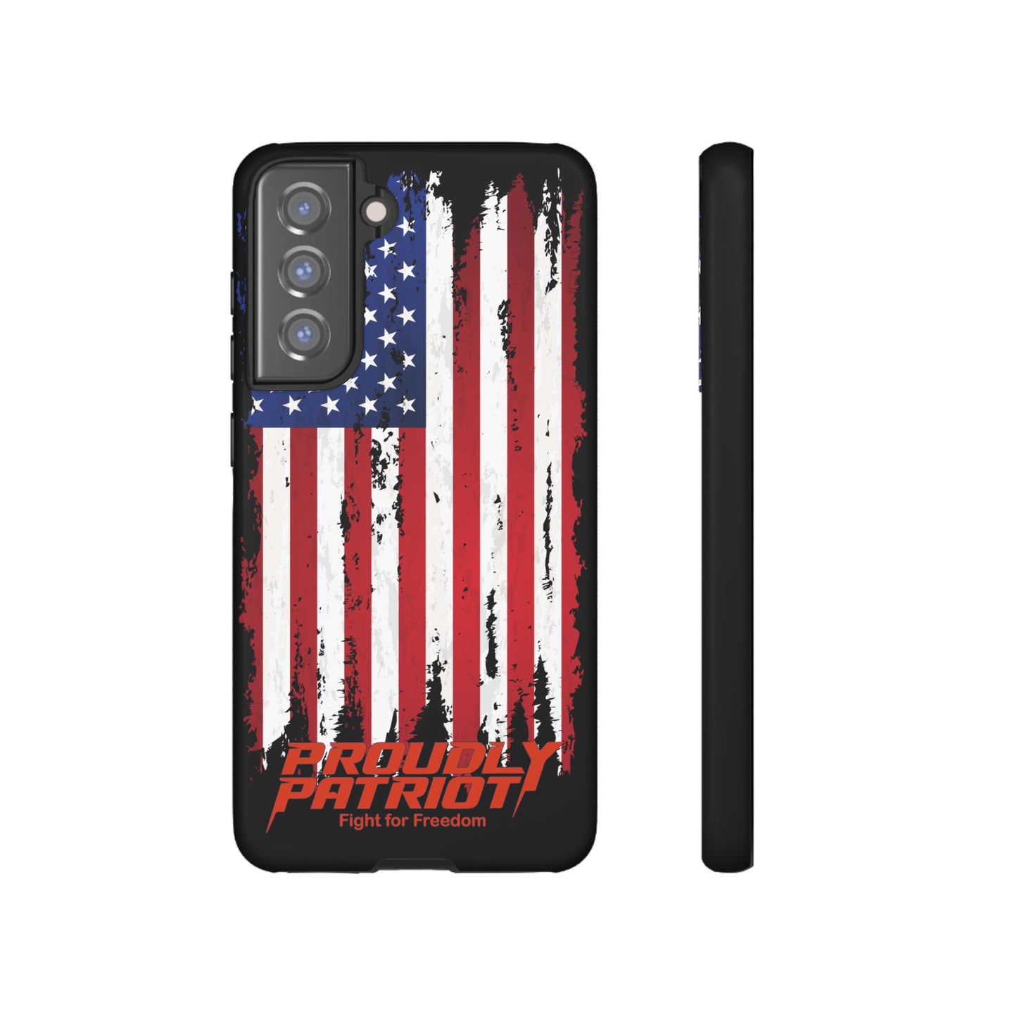 Distressed Flag Black, Patriotic Phone Case for Proud Americans, USA Flag Phone Cover, Tough Cases for Veterans, Independence Day Gift