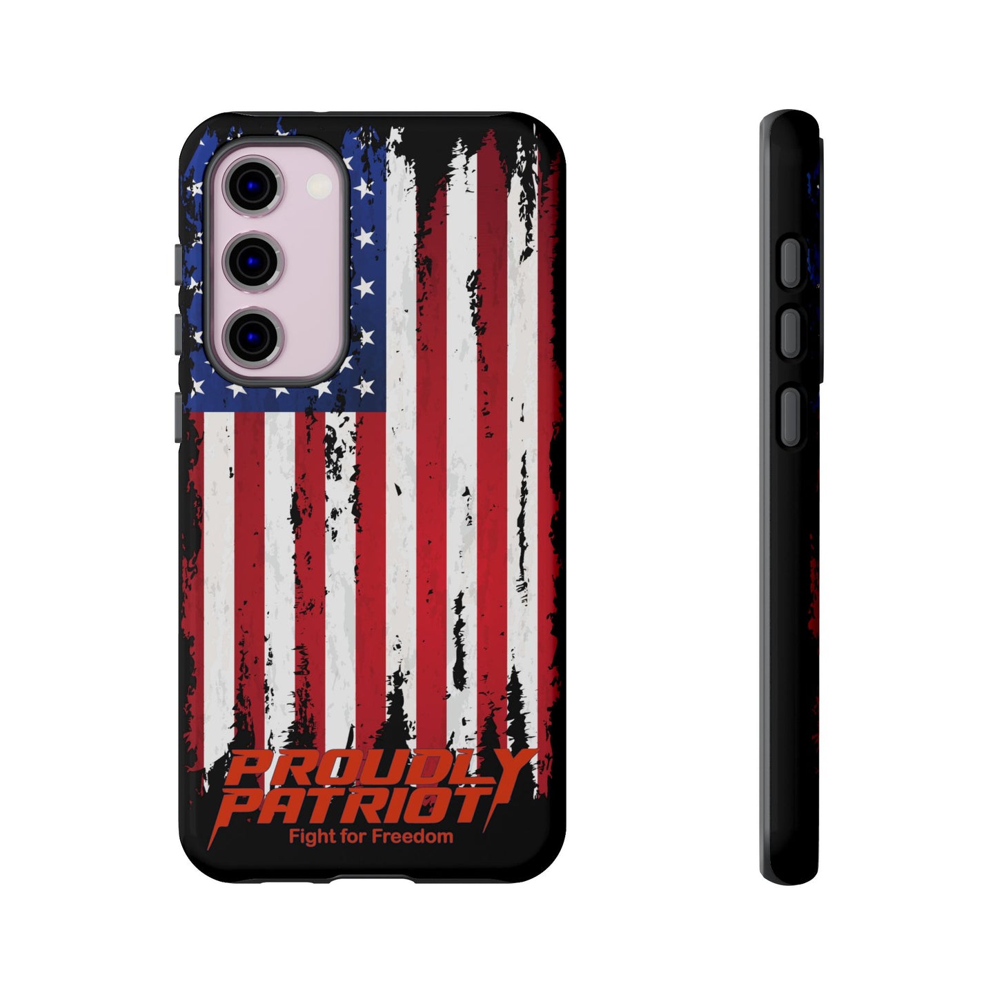 Distressed Flag Black, Patriotic Phone Case for Proud Americans, USA Flag Phone Cover, Tough Cases for Veterans, Independence Day Gift