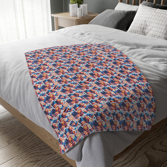 Celebrate the USA Velveteen Blanket