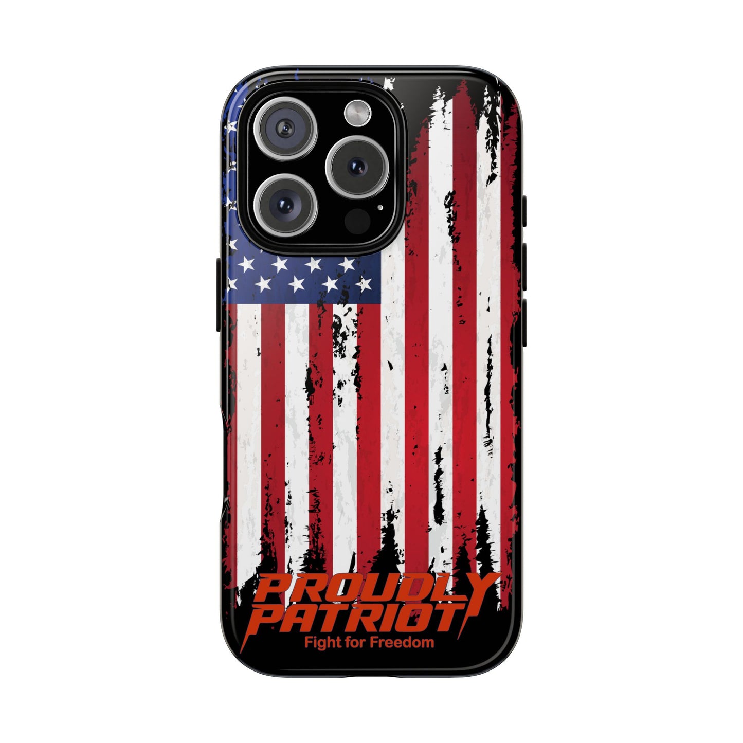 Distressed Flag Black, Patriotic Phone Case for Proud Americans, USA Flag Phone Cover, Tough Cases for Veterans, Independence Day Gift