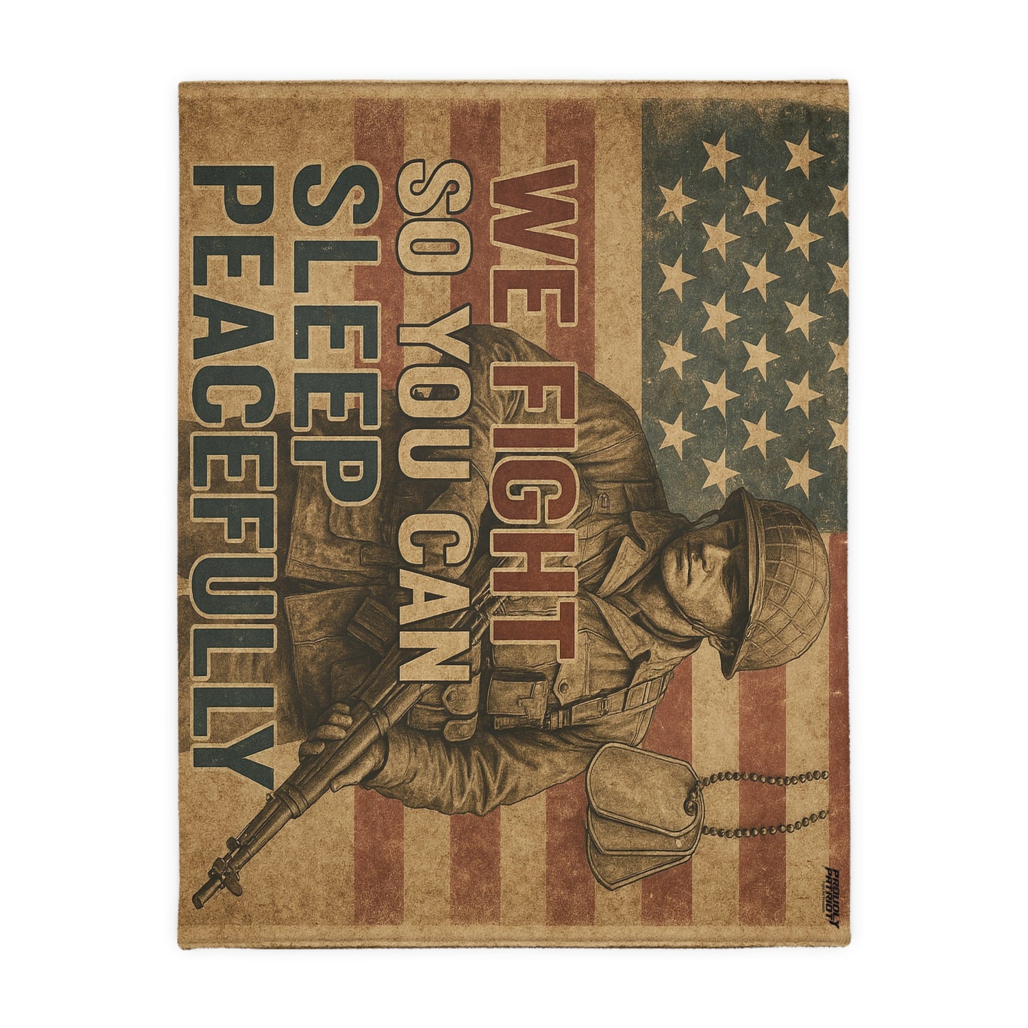 Patriotic Soldier Tribute Velveteen Microfiber Blanket