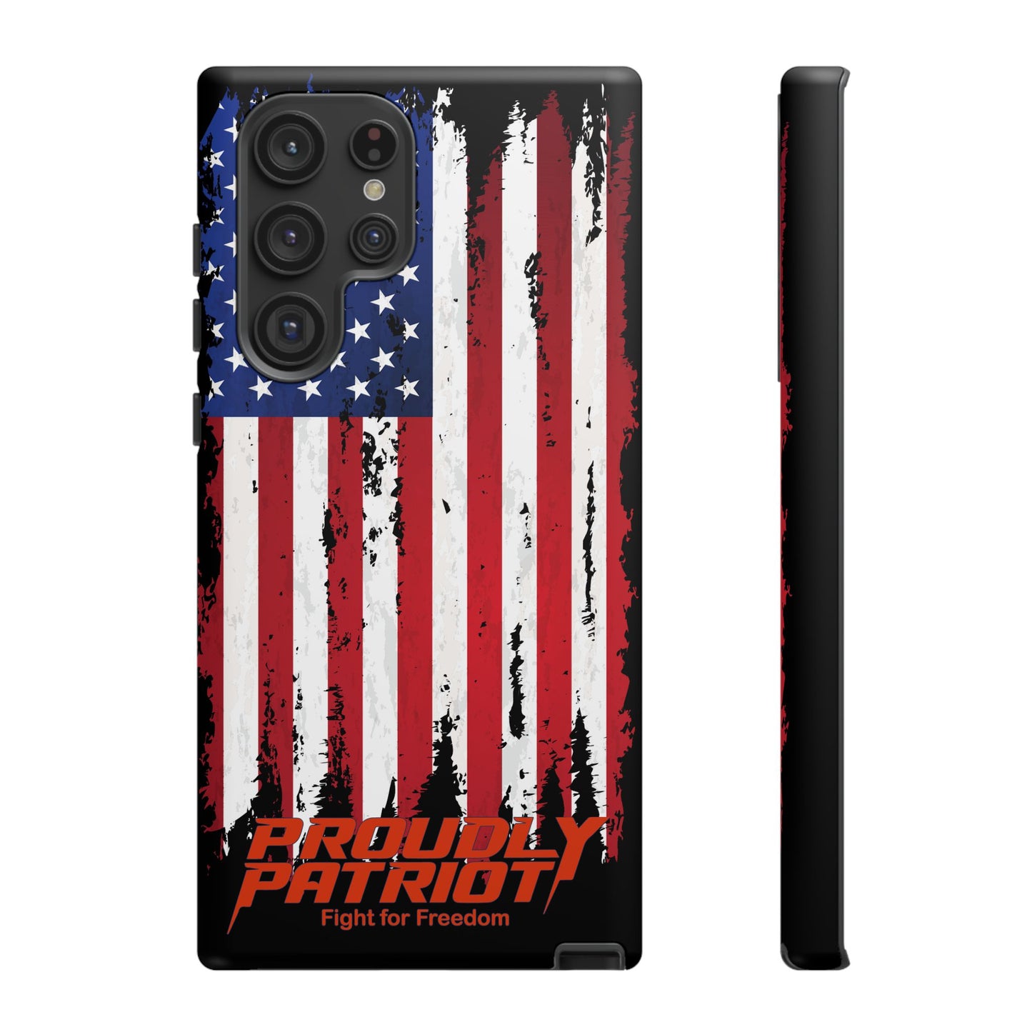 Distressed Flag Black, Patriotic Phone Case for Proud Americans, USA Flag Phone Cover, Tough Cases for Veterans, Independence Day Gift