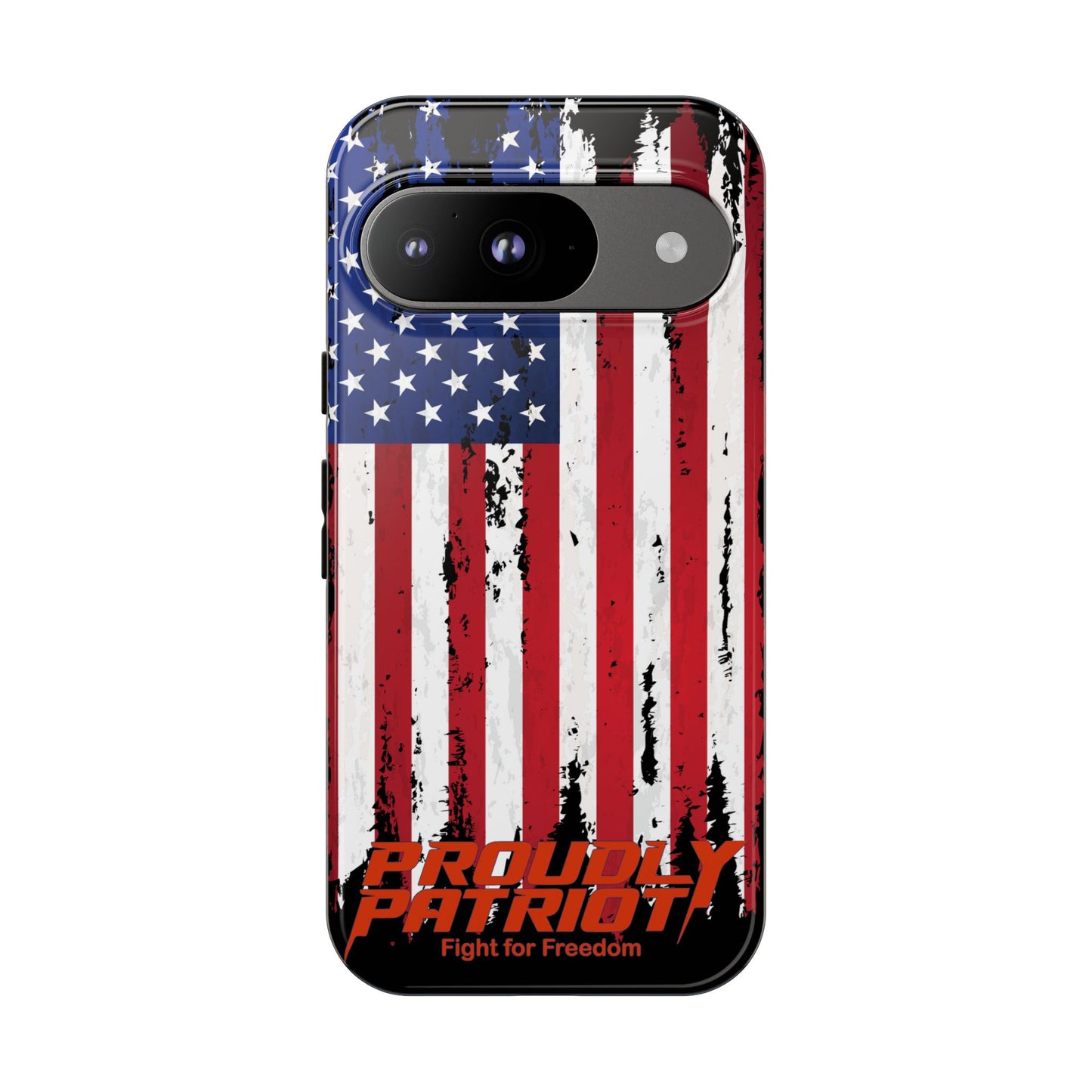 Distressed Flag Black, Patriotic Phone Case for Proud Americans, USA Flag Phone Cover, Tough Cases for Veterans, Independence Day Gift