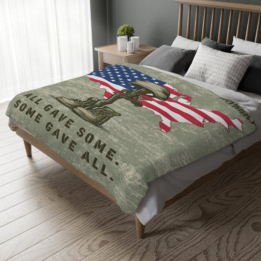 All Gave Some Velveteen Microfiber Blanket