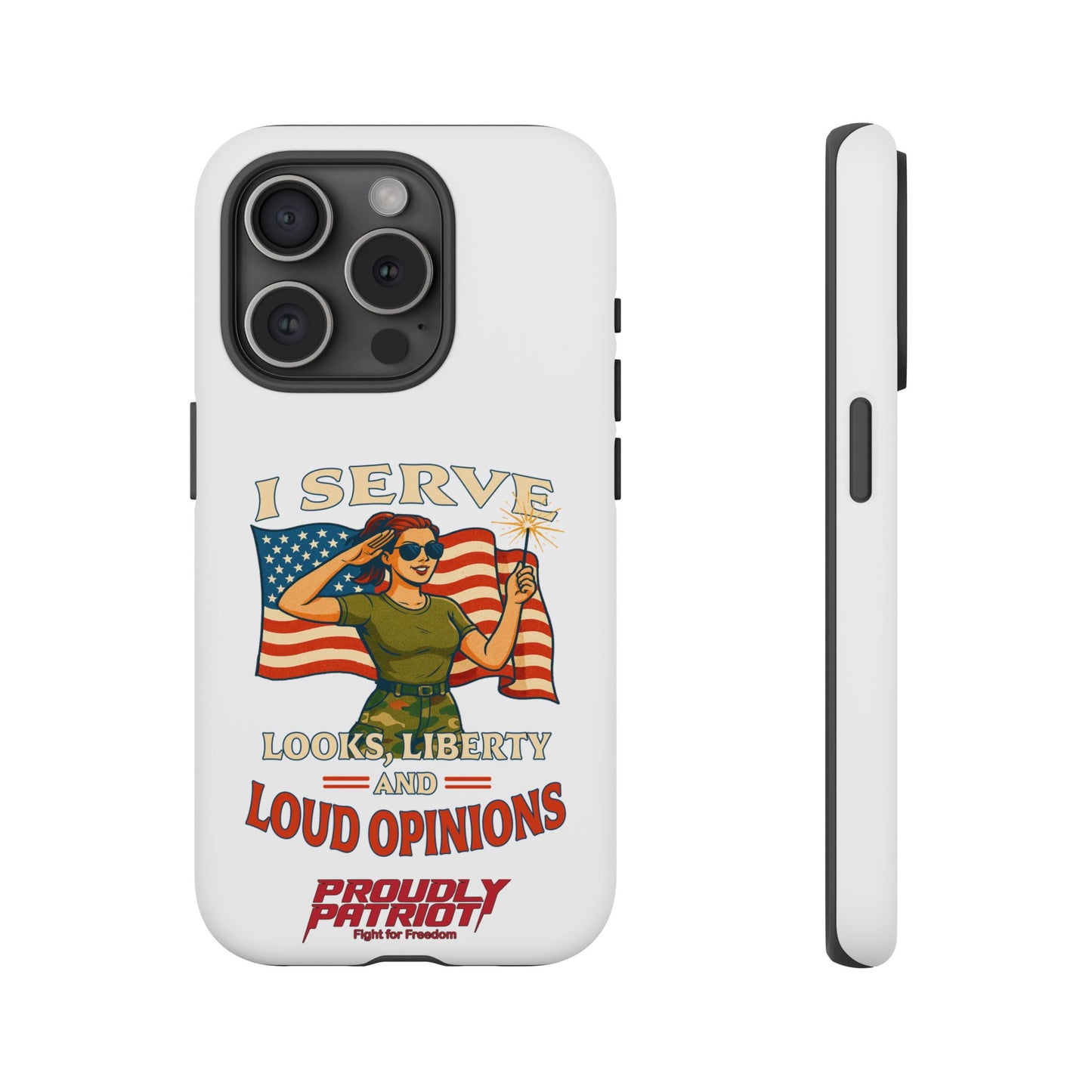 Patriotic Sass in Camo Class, Phone Case
