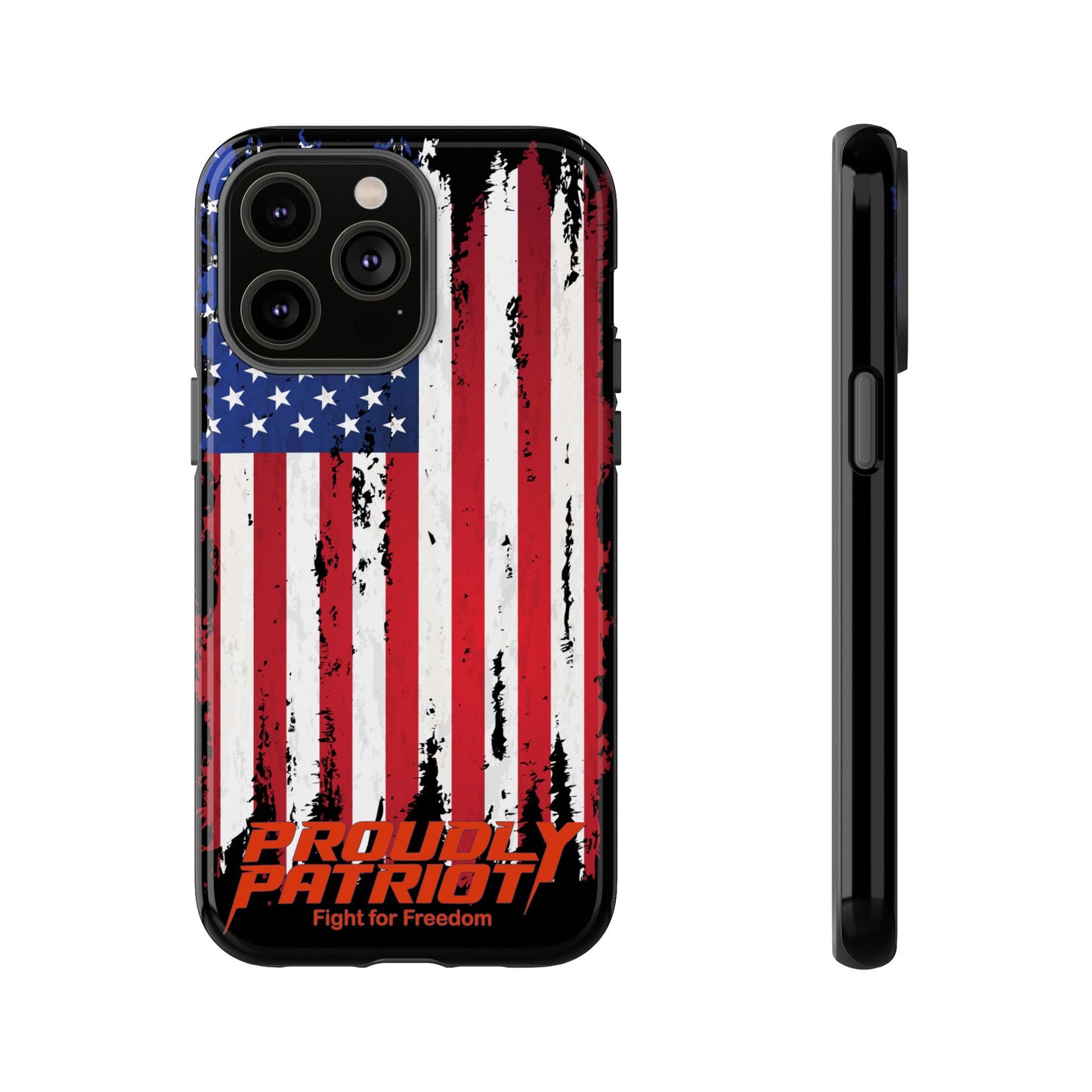 Distressed Flag Black, Patriotic Phone Case for Proud Americans, USA Flag Phone Cover, Tough Cases for Veterans, Independence Day Gift