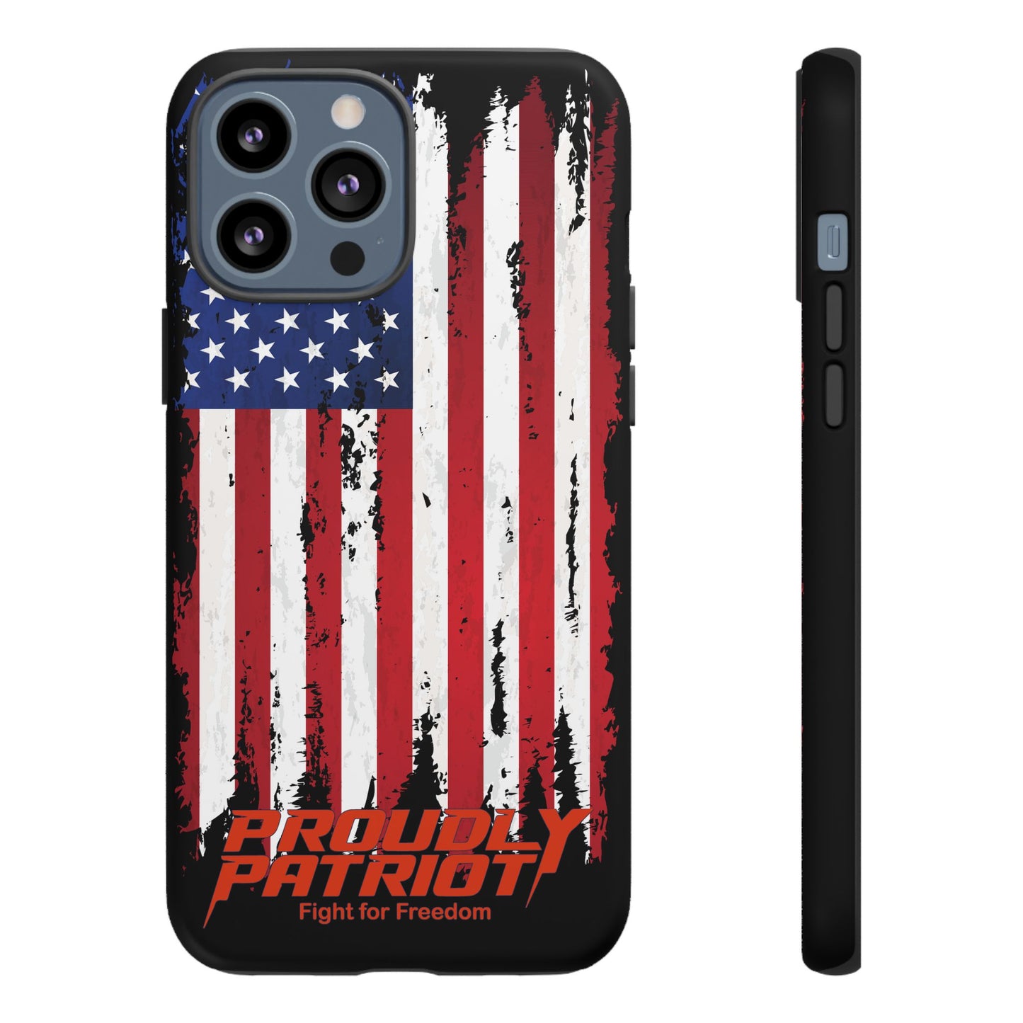 Distressed Flag Black, Patriotic Phone Case for Proud Americans, USA Flag Phone Cover, Tough Cases for Veterans, Independence Day Gift