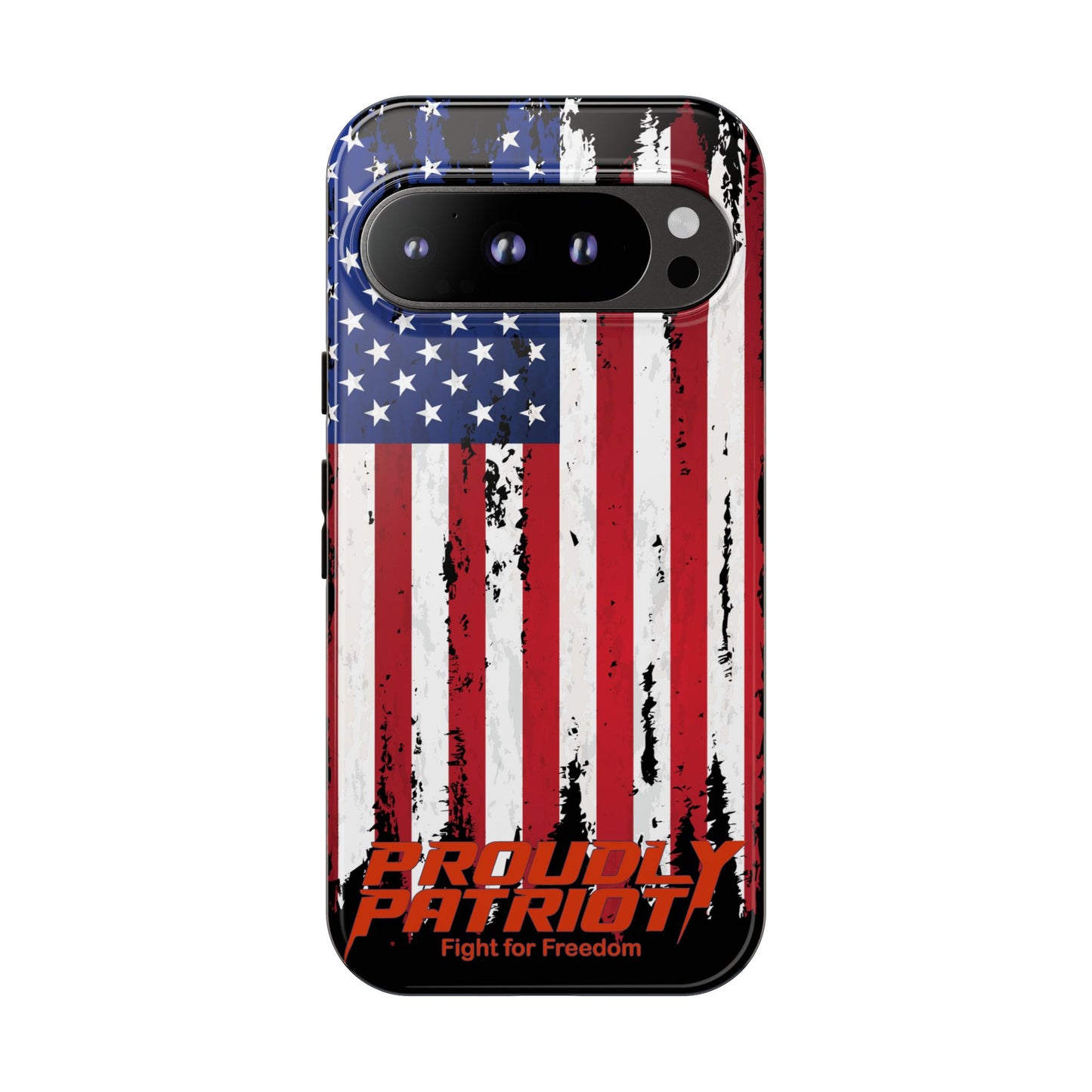 Distressed Flag Black, Patriotic Phone Case for Proud Americans, USA Flag Phone Cover, Tough Cases for Veterans, Independence Day Gift