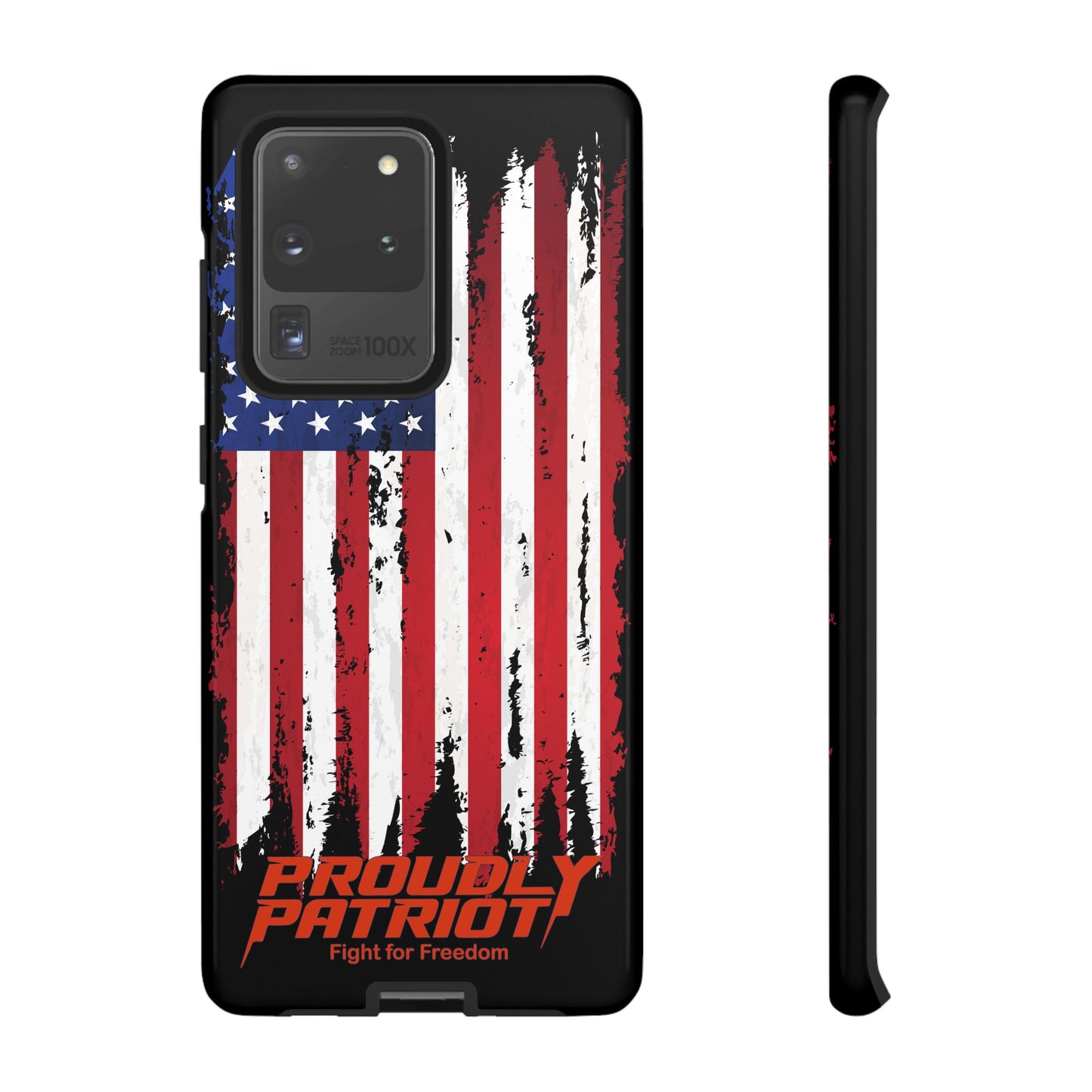 Distressed Flag Black, Patriotic Phone Case for Proud Americans, USA Flag Phone Cover, Tough Cases for Veterans, Independence Day Gift