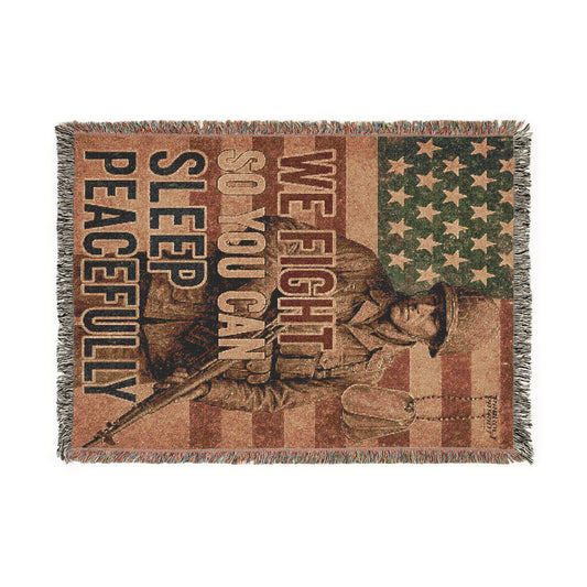 Patriotic Soldier Tribute Woven Blanket