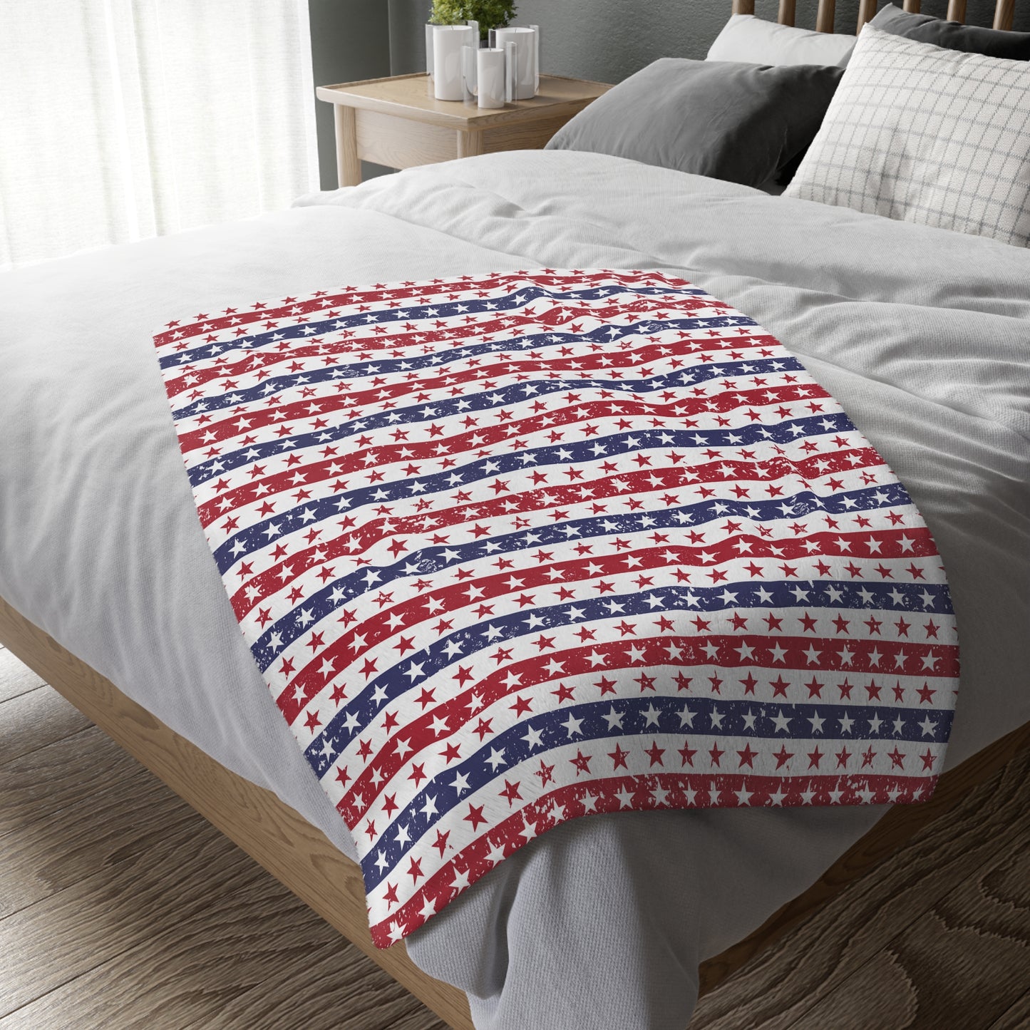 Cozy Patriotic Velveteen Blanket