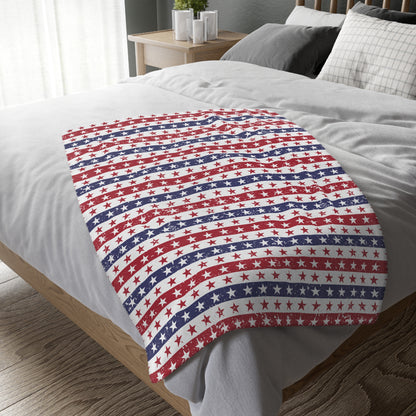 Cozy Patriotic Velveteen Blanket