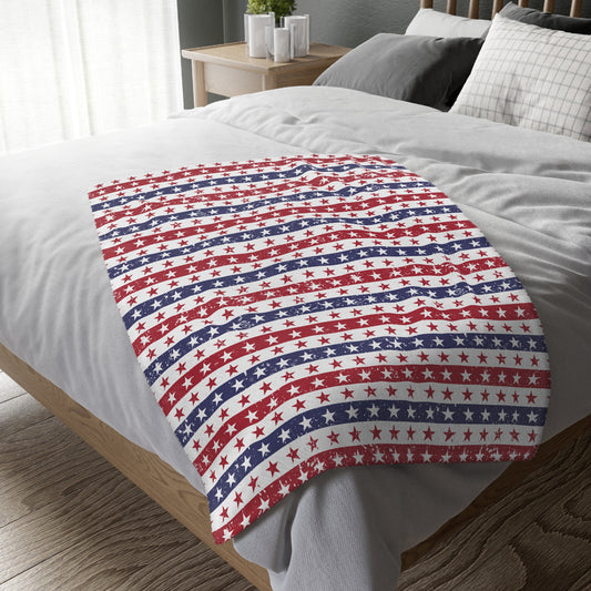 Cozy Patriotic Velveteen Blanket
