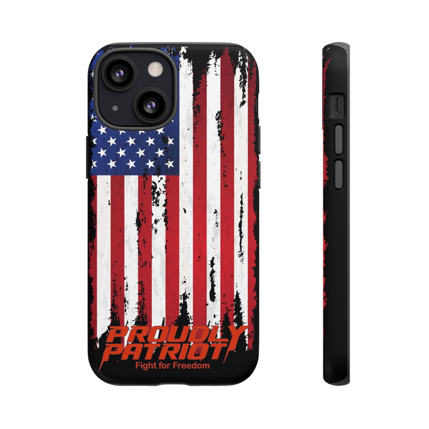 Distressed Flag Black, Patriotic Phone Case for Proud Americans, USA Flag Phone Cover, Tough Cases for Veterans, Independence Day Gift