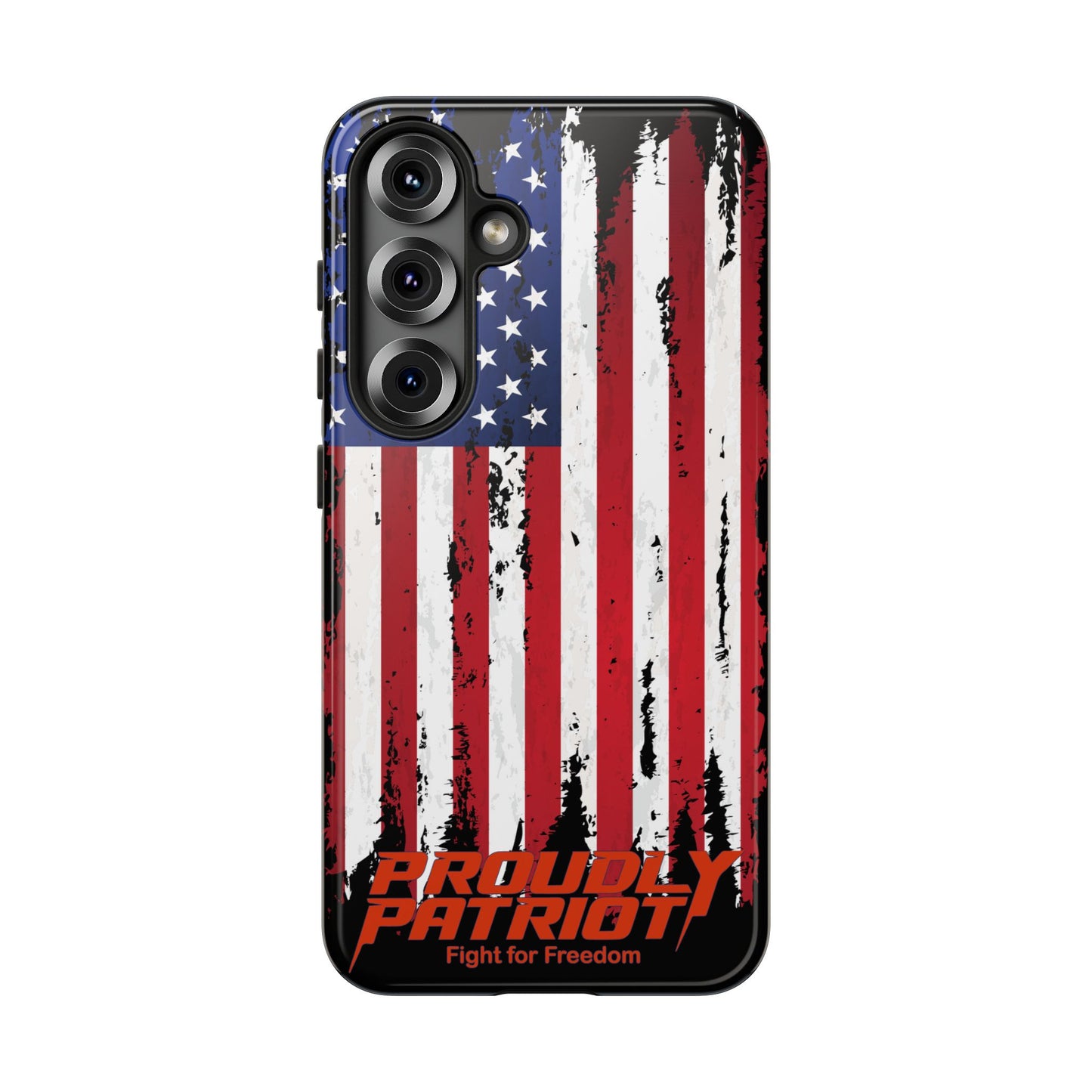 Distressed Flag Black, Patriotic Phone Case for Proud Americans, USA Flag Phone Cover, Tough Cases for Veterans, Independence Day Gift