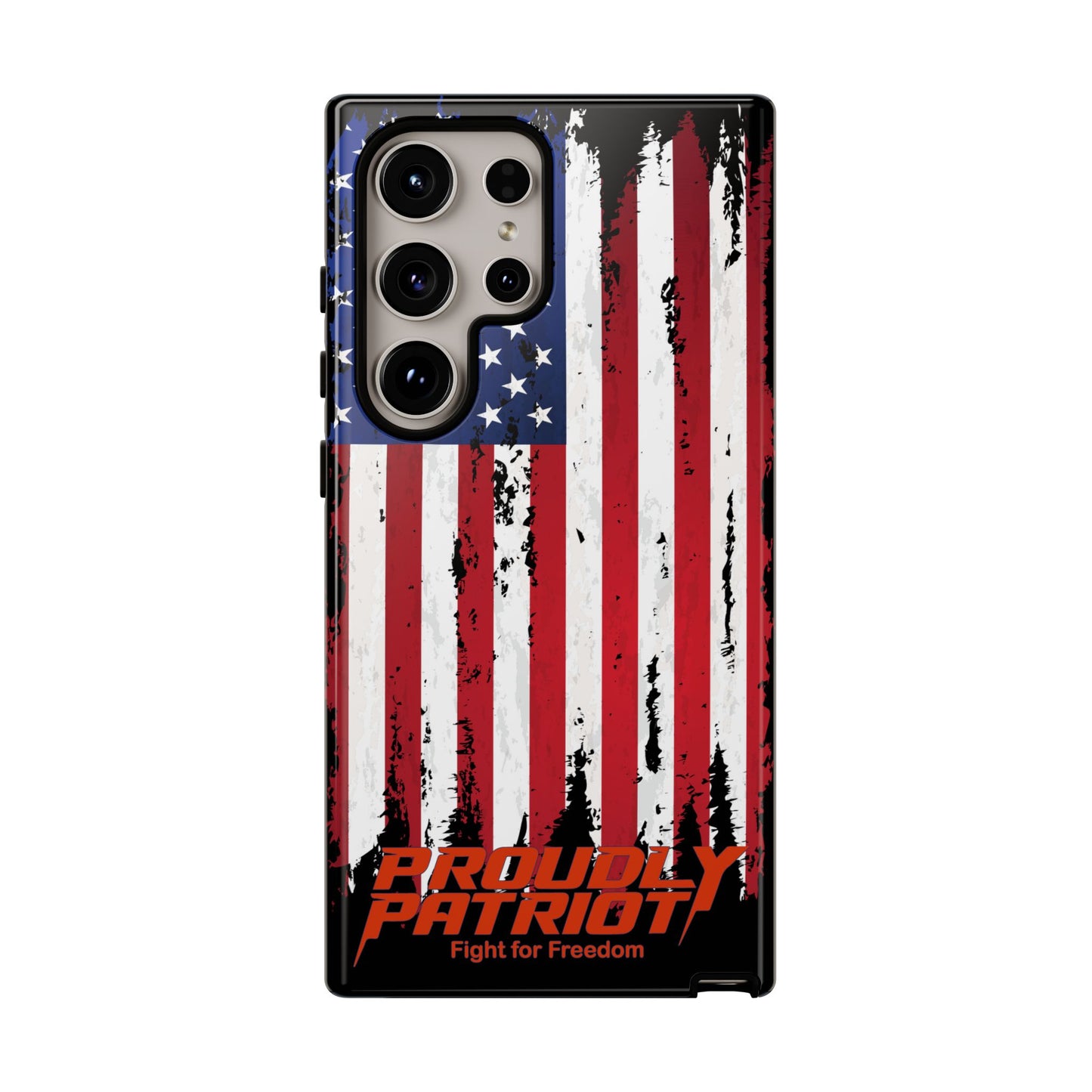 Distressed Flag Black, Patriotic Phone Case for Proud Americans, USA Flag Phone Cover, Tough Cases for Veterans, Independence Day Gift