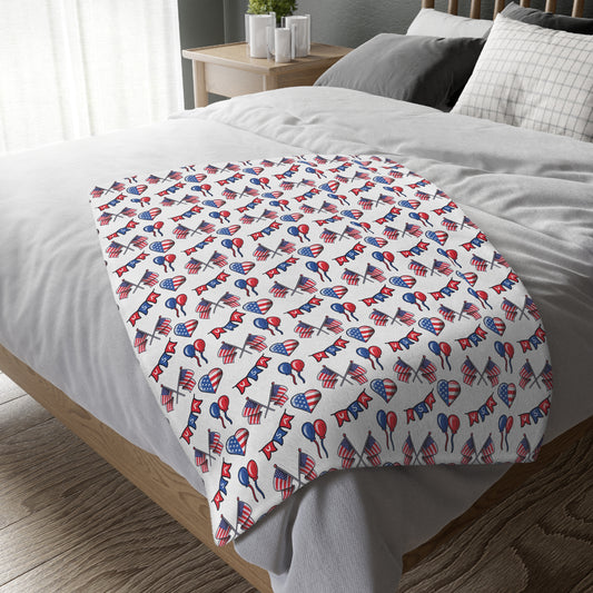 Heart USA Velveteen Blanket