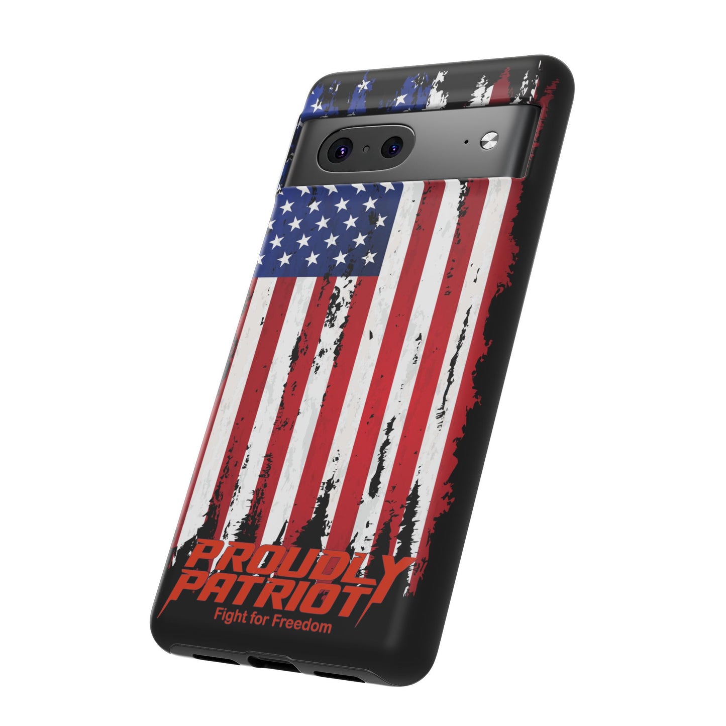 Distressed Flag Black, Patriotic Phone Case for Proud Americans, USA Flag Phone Cover, Tough Cases for Veterans, Independence Day Gift