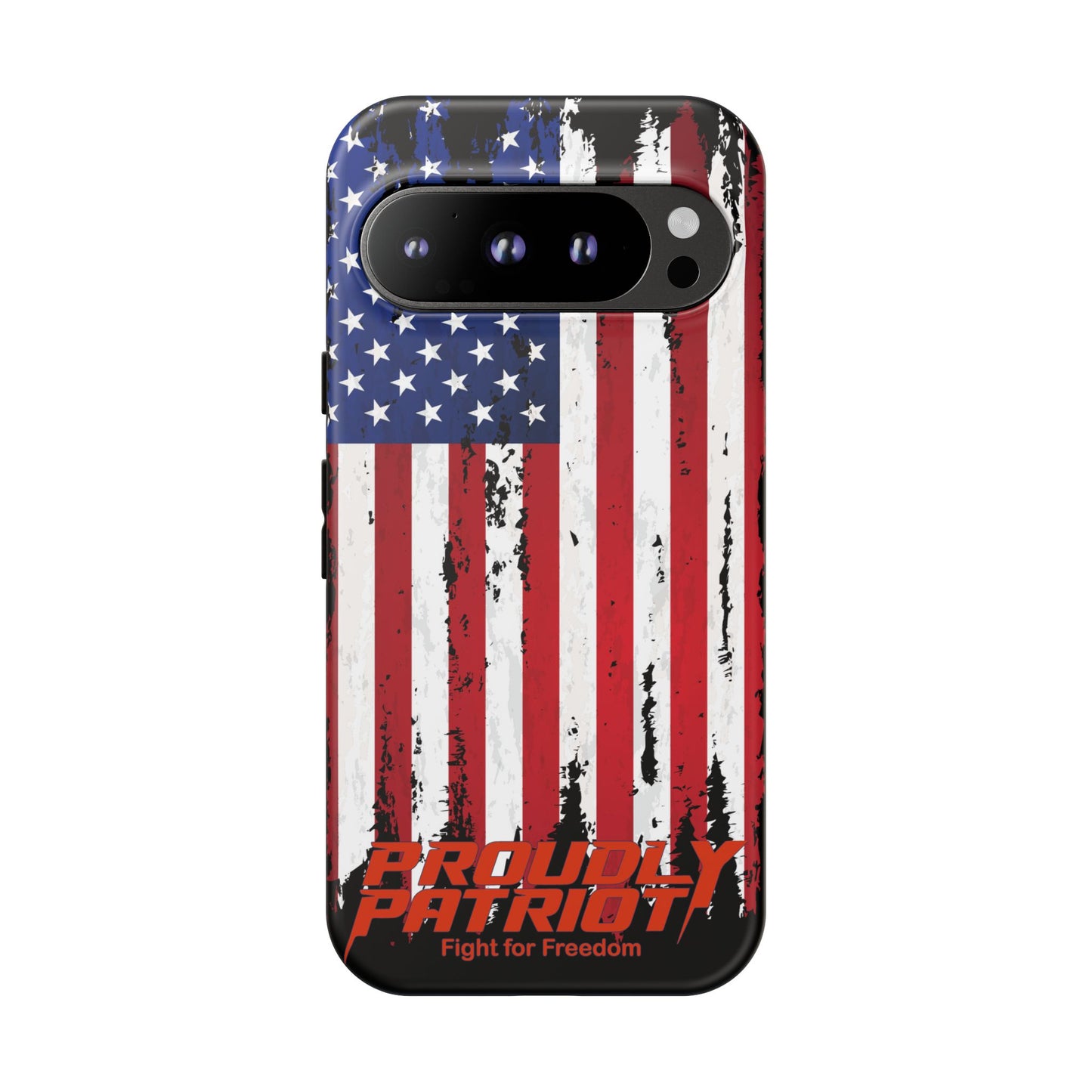 Distressed Flag Black, Patriotic Phone Case for Proud Americans, USA Flag Phone Cover, Tough Cases for Veterans, Independence Day Gift