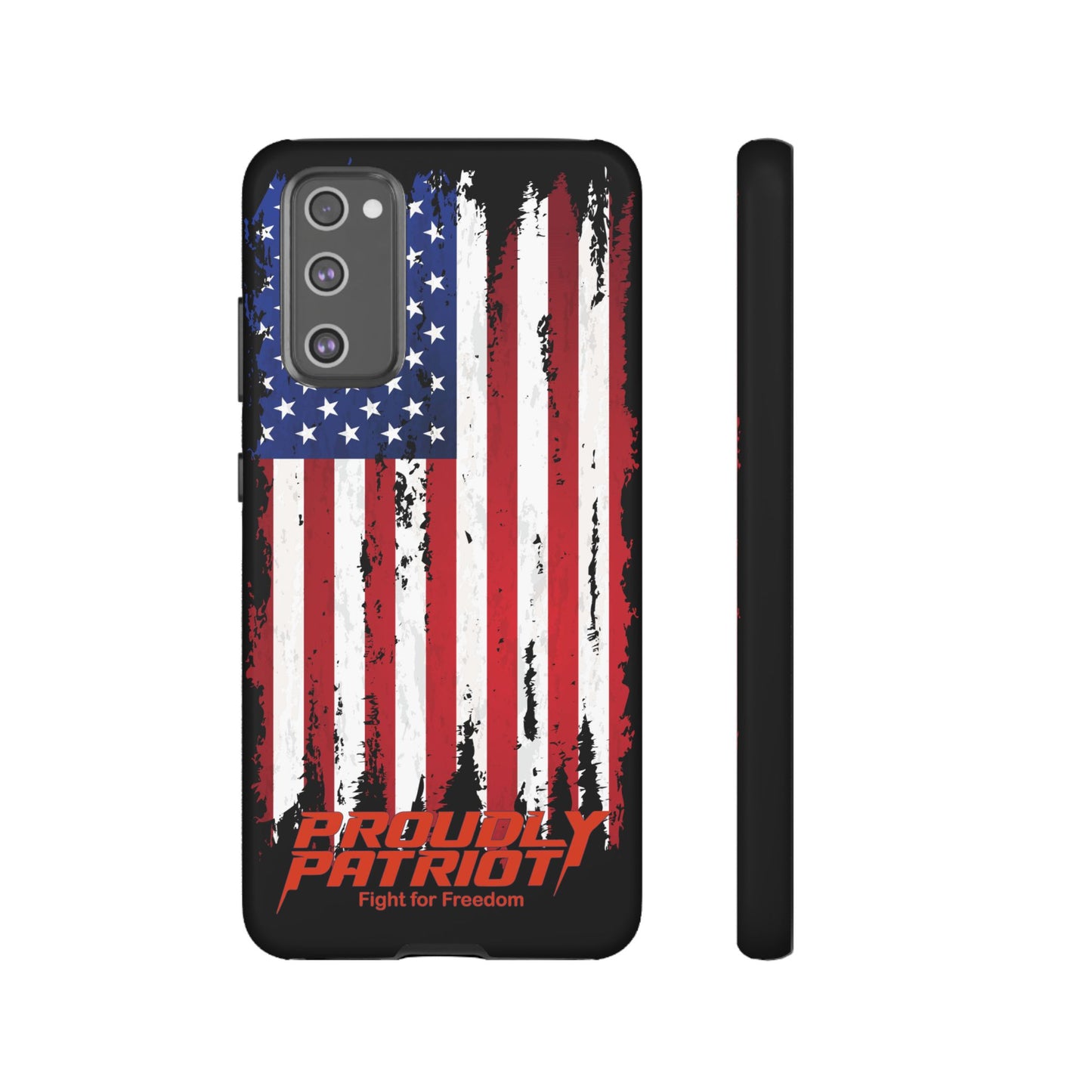 Distressed Flag Black, Patriotic Phone Case for Proud Americans, USA Flag Phone Cover, Tough Cases for Veterans, Independence Day Gift