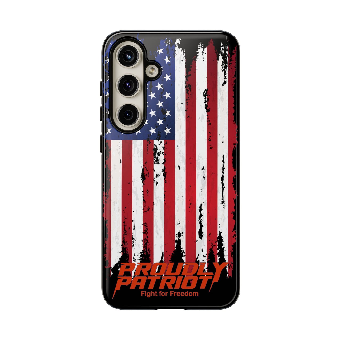 Distressed Flag Black, Patriotic Phone Case for Proud Americans, USA Flag Phone Cover, Tough Cases for Veterans, Independence Day Gift