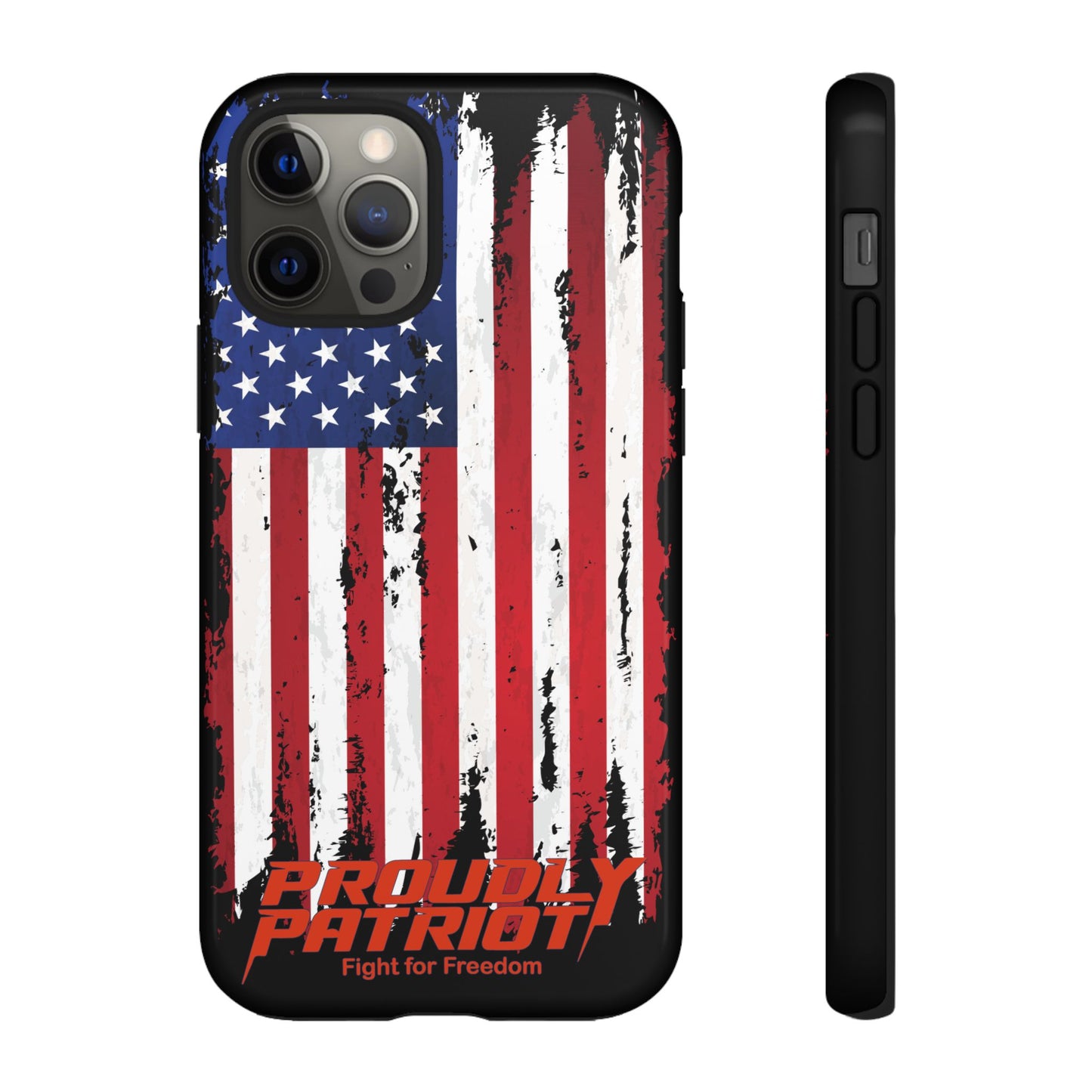 Distressed Flag Black, Patriotic Phone Case for Proud Americans, USA Flag Phone Cover, Tough Cases for Veterans, Independence Day Gift