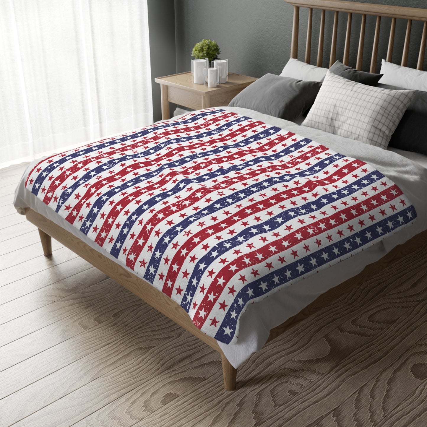 Cozy Patriotic Velveteen Blanket