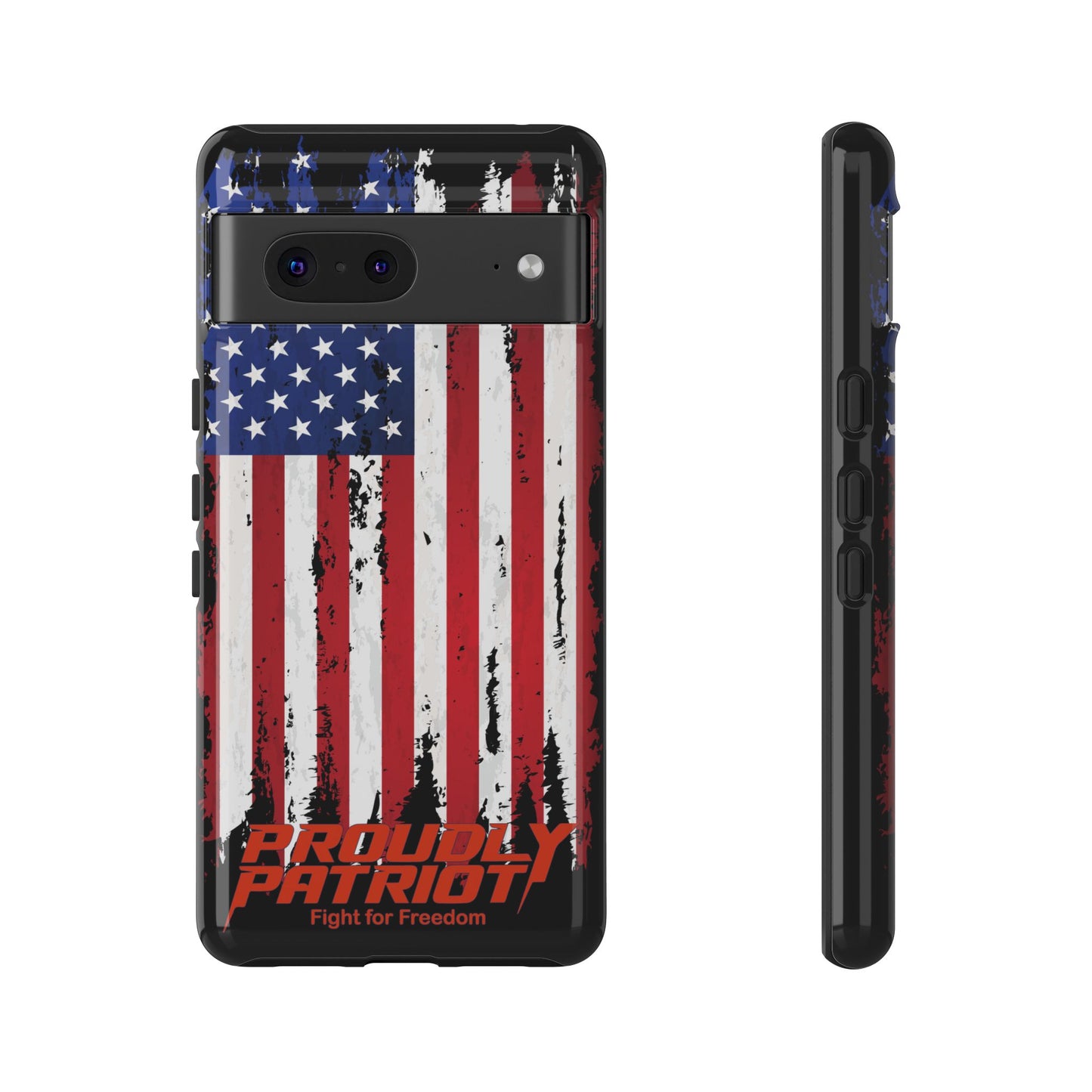 Distressed Flag Black, Patriotic Phone Case for Proud Americans, USA Flag Phone Cover, Tough Cases for Veterans, Independence Day Gift