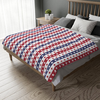 Cozy Patriotic Velveteen Blanket