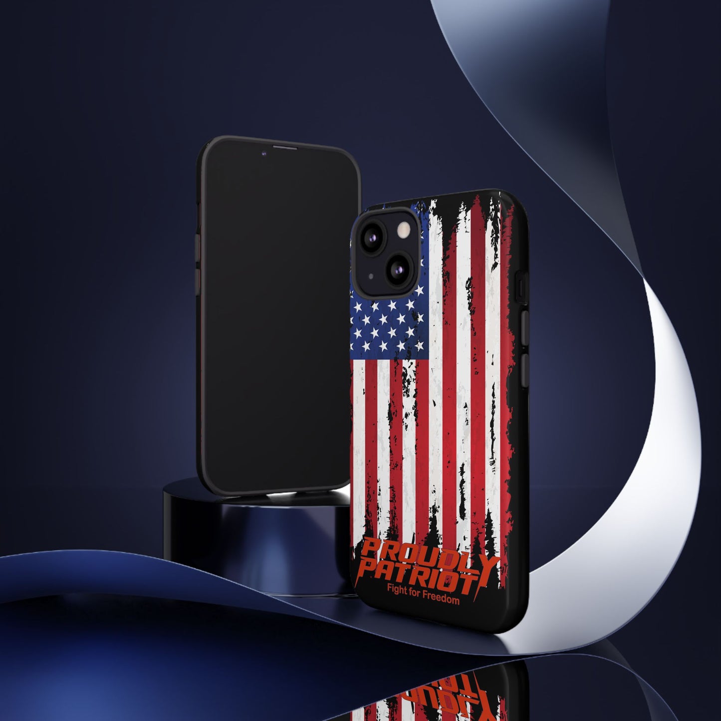 Distressed Flag Black, Patriotic Phone Case for Proud Americans, USA Flag Phone Cover, Tough Cases for Veterans, Independence Day Gift