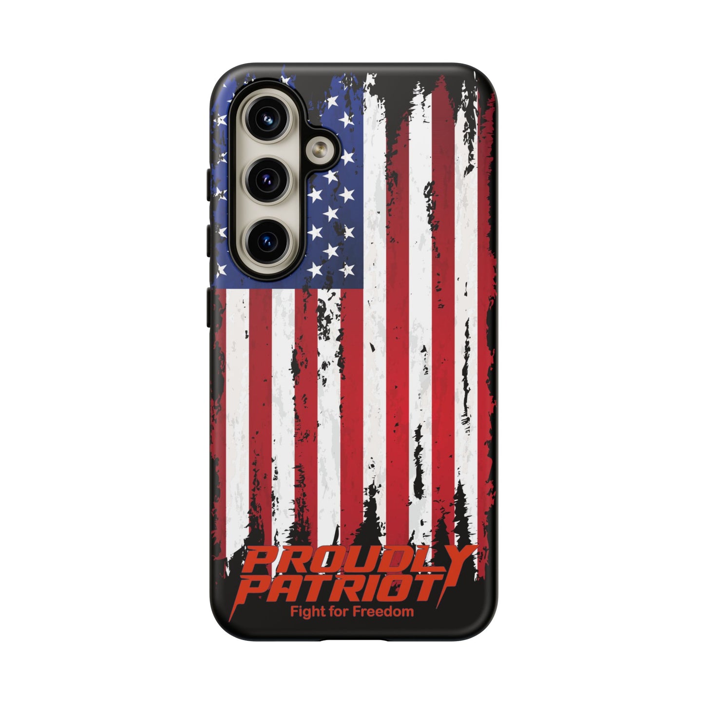 Distressed Flag Black, Patriotic Phone Case for Proud Americans, USA Flag Phone Cover, Tough Cases for Veterans, Independence Day Gift