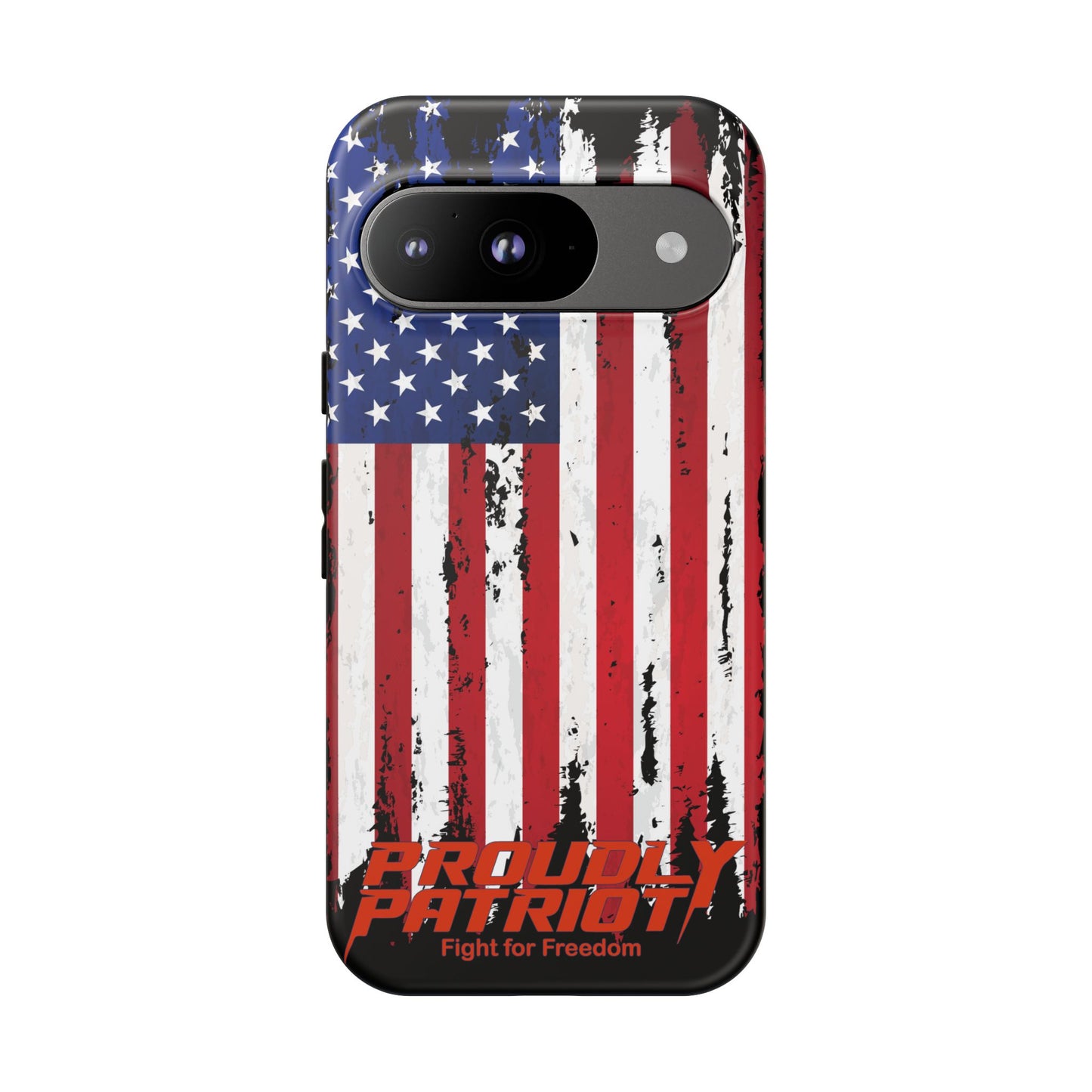 Distressed Flag Black, Patriotic Phone Case for Proud Americans, USA Flag Phone Cover, Tough Cases for Veterans, Independence Day Gift