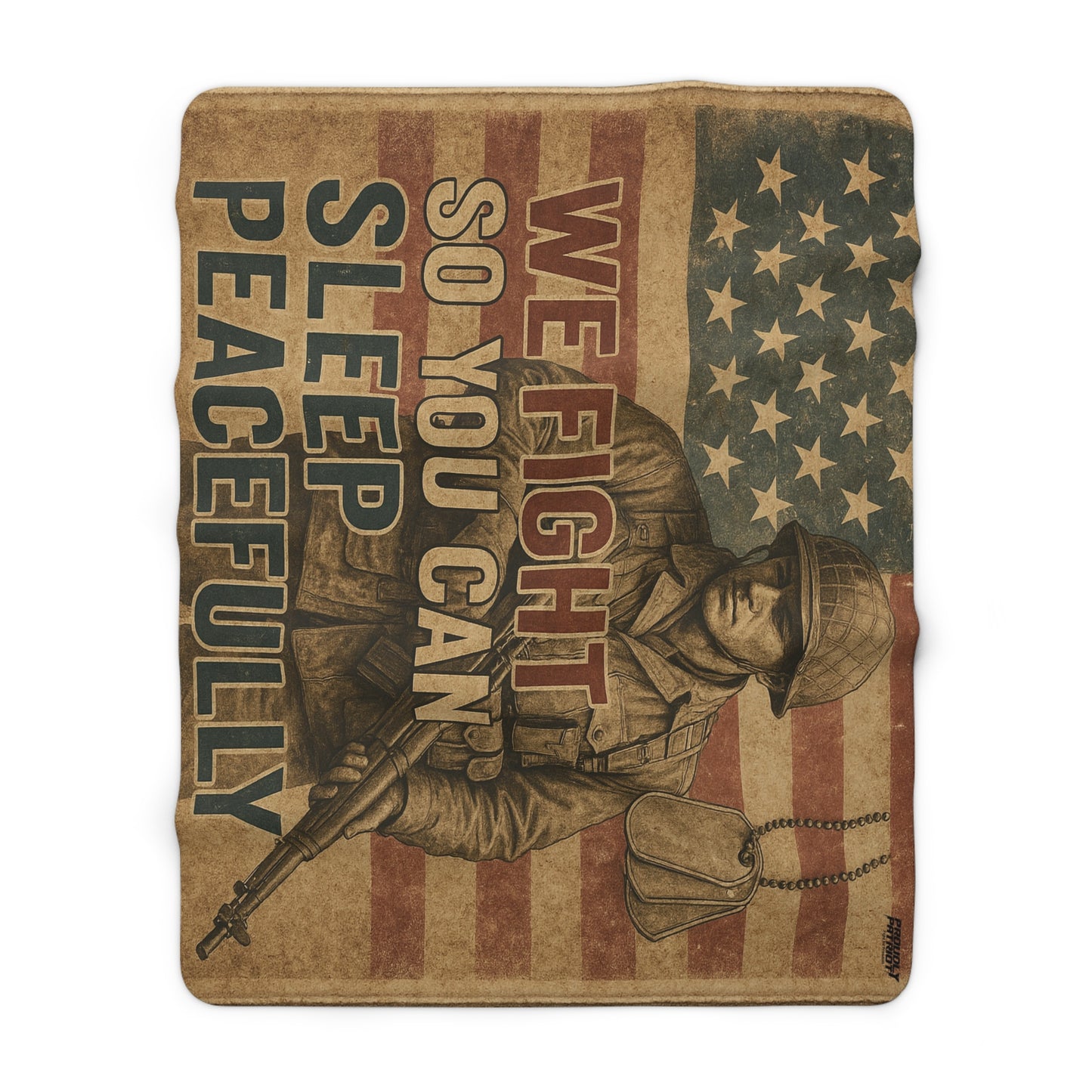 Patriotic Soldier Tribute Blanket Sherpa