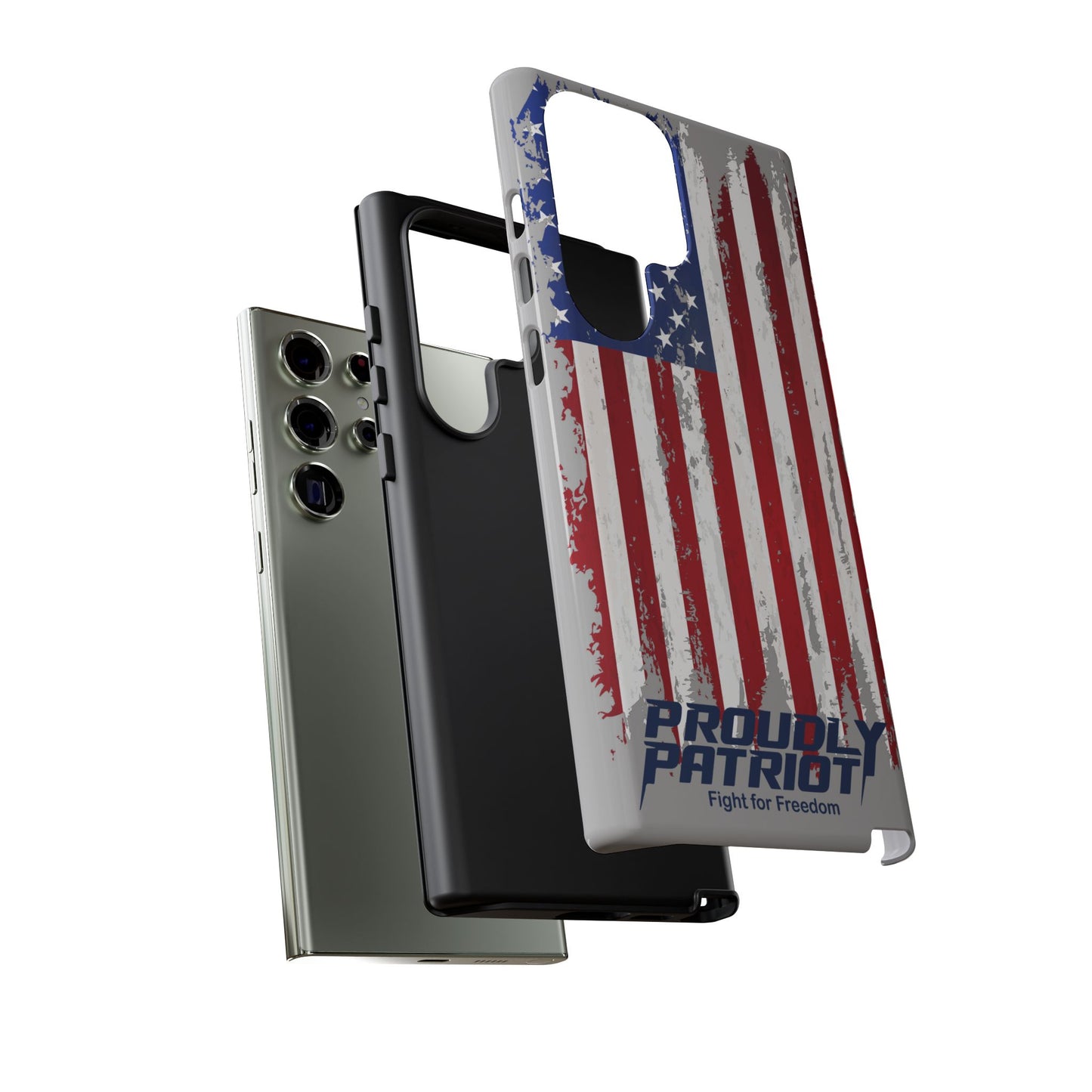 Distressed Flag Gray, Phone Case