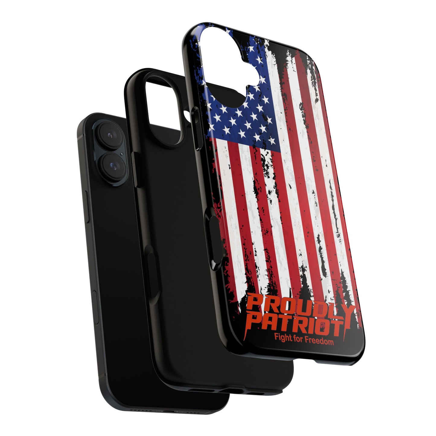 Distressed Flag Black, Patriotic Phone Case for Proud Americans, USA Flag Phone Cover, Tough Cases for Veterans, Independence Day Gift