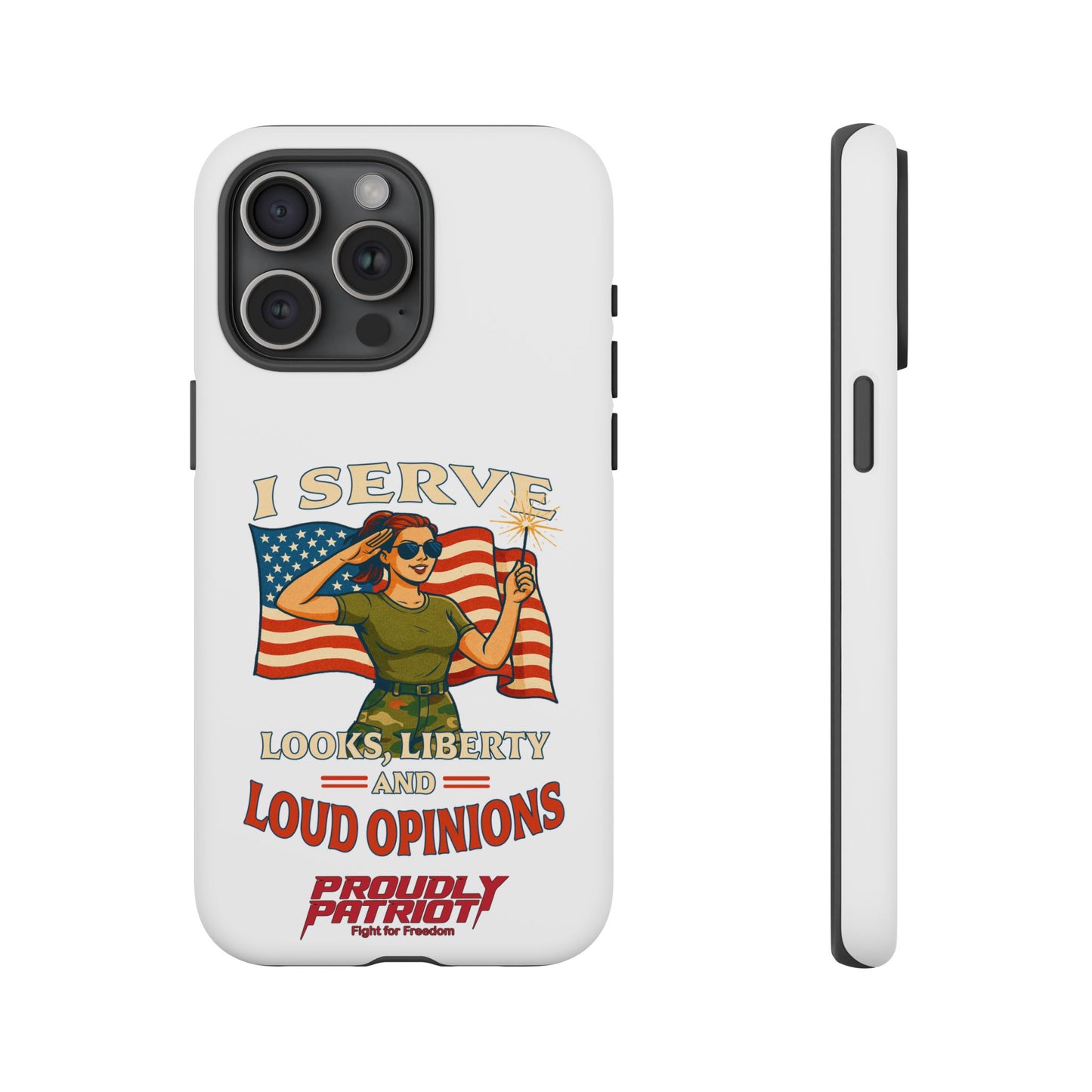 Patriotic Sass in Camo Class, Phone Case