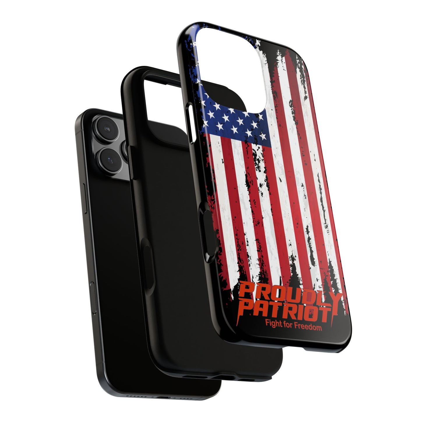 Distressed Flag Black, Patriotic Phone Case for Proud Americans, USA Flag Phone Cover, Tough Cases for Veterans, Independence Day Gift