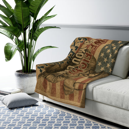 Patriotic Soldier Tribute Blanket Sherpa