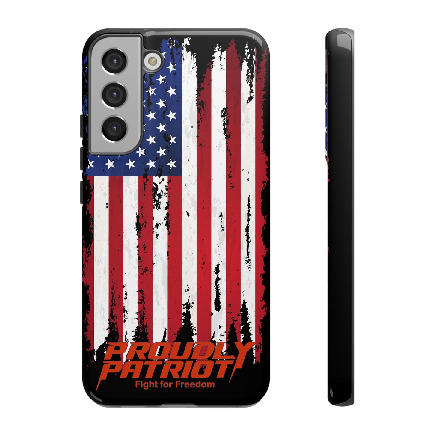 Distressed Flag Black, Patriotic Phone Case for Proud Americans, USA Flag Phone Cover, Tough Cases for Veterans, Independence Day Gift